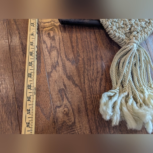 Vintage Macrame 70's Boho Owl Tapestry Wall Hanging 28' Hardwood Frame - Picture 8 of 8